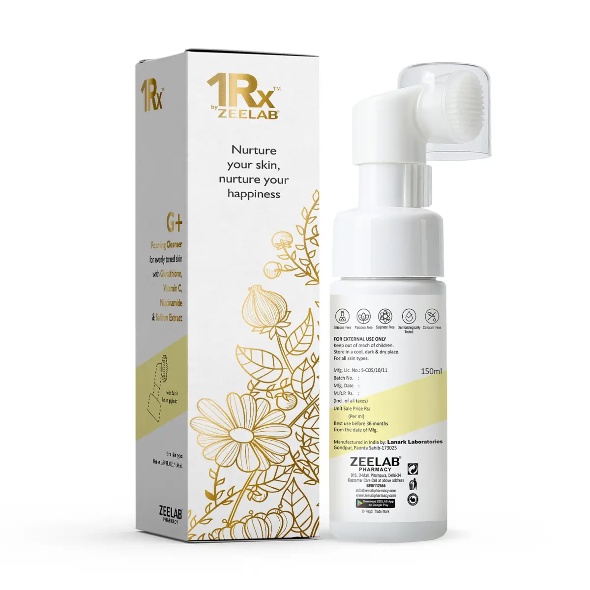 1Rx G+ Foaming Cleanser with Glutathione + Vitamin C + Niacinamide 